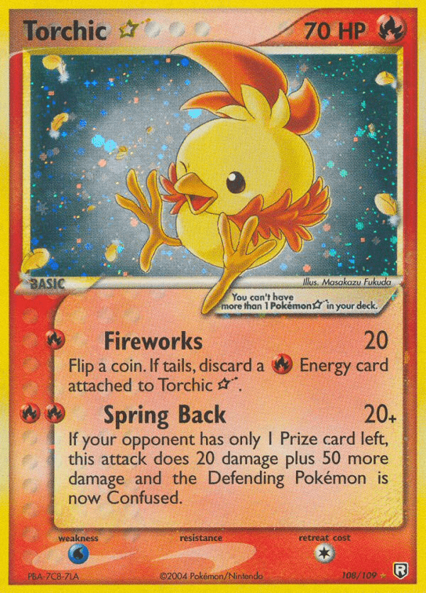 Torchic ★ ex7-108 Rare Holo Star from Team Rocket Returns Set