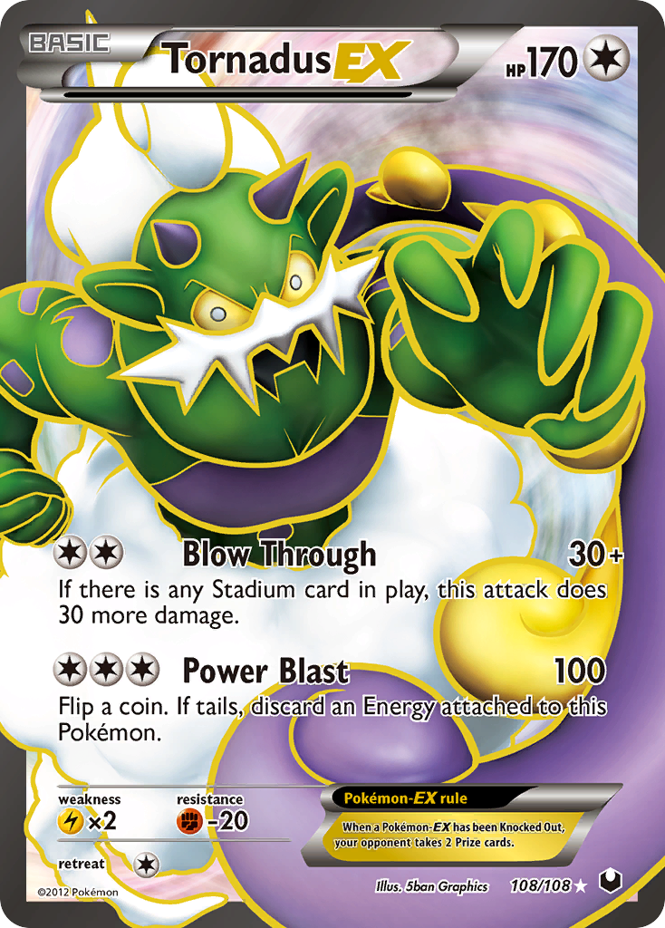 Tornadus-EX bw5-108 Rare Ultra from Dark Explorers Set