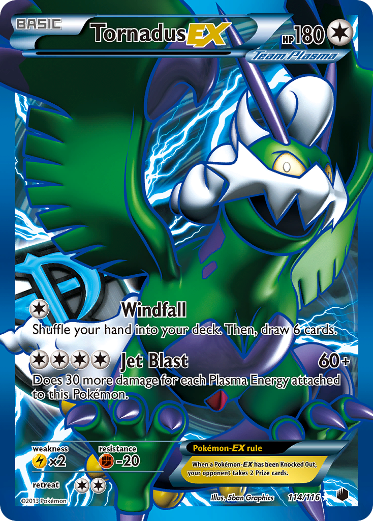 Tornadus-EX bw9-114 Rare Ultra from Plasma Freeze Set