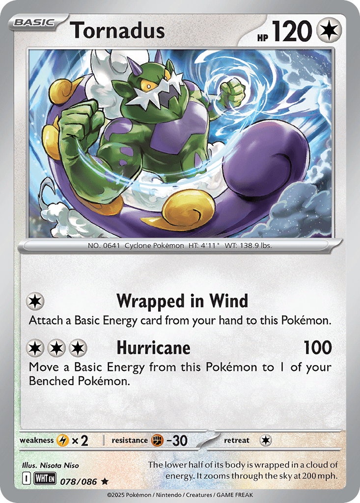 Tornadus rsv10pt5-78 Rare from White Flare Set