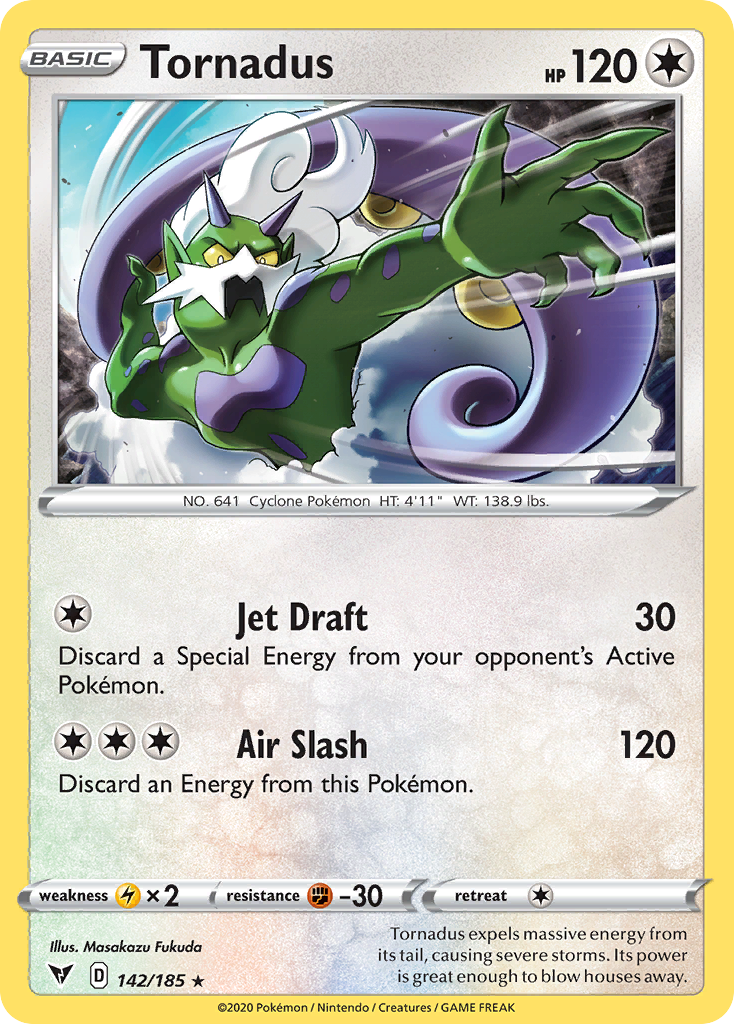 Tornadus swsh4-142 Rare Holo from Vivid Voltage Set