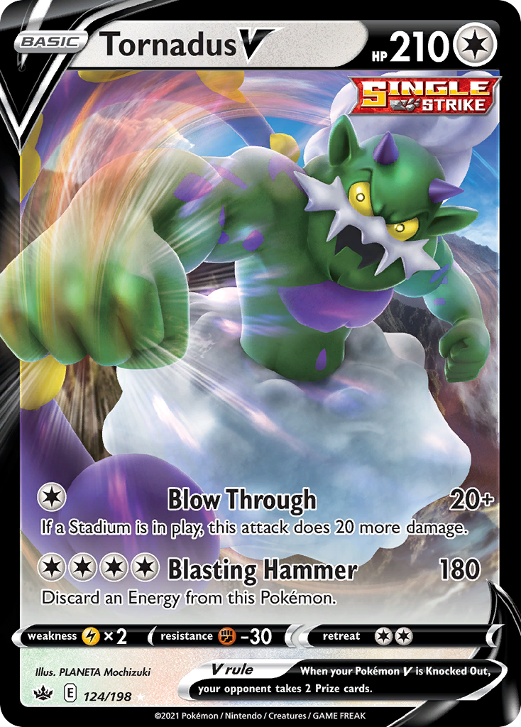 Tornadus V swsh6-124 Rare Holo V from Chilling Reign Set
