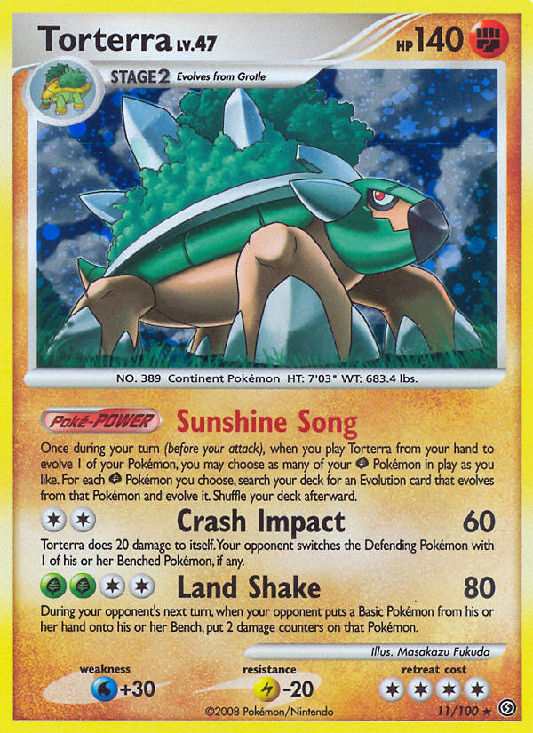 Torterra dp7-11 Rare Holo from Stormfront Set