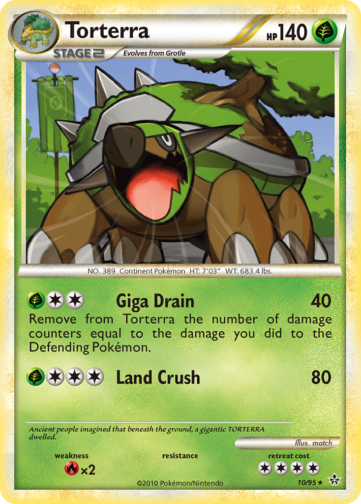 Torterra hgss2-10 Rare Holo from HS—Unleashed Set