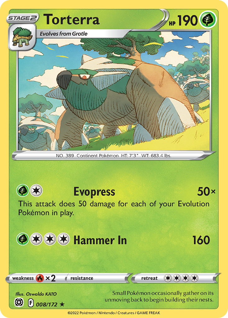 Torterra swsh9-8 Rare Holo from Brilliant Stars Set