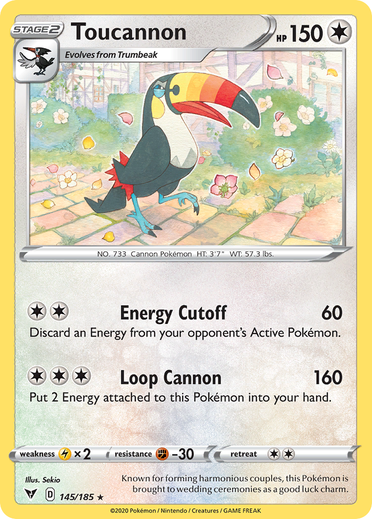 Toucannon swsh4-145 Rare from Vivid Voltage Set