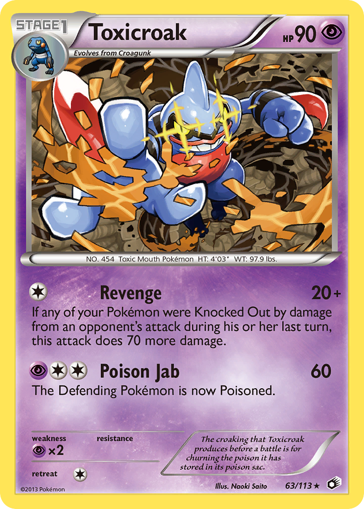 Toxicroak bw11-63 Rare from Legendary Treasures Set