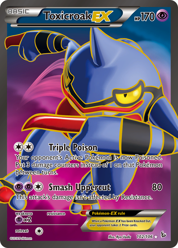 Toxicroak-EX xy2-102 Rare Ultra from Flashfire Set