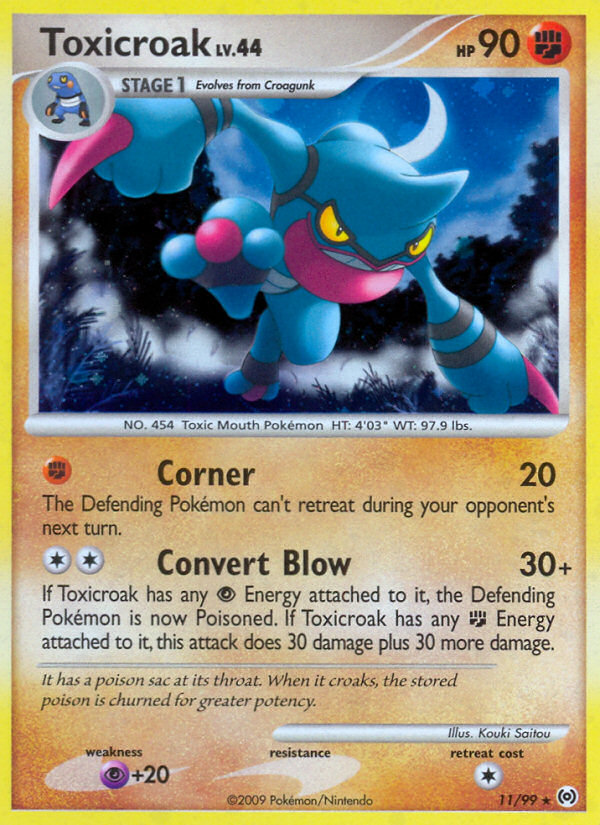 Toxicroak pl4-11 Rare Holo from Arceus Set