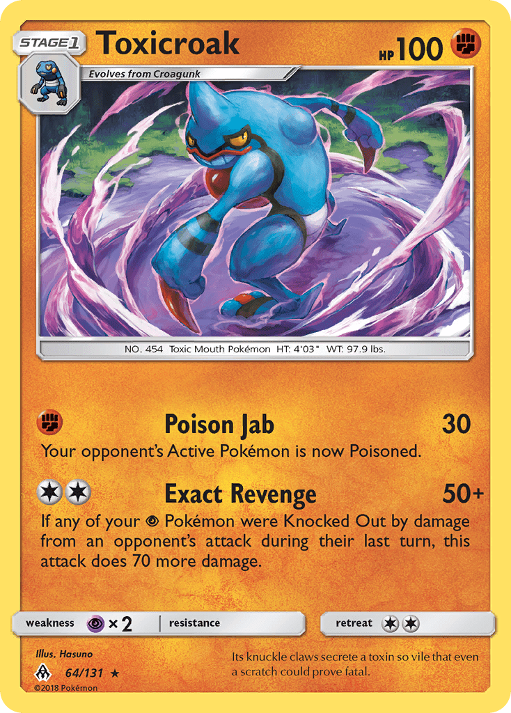 Toxicroak sm6-64 Rare from Forbidden Light Set