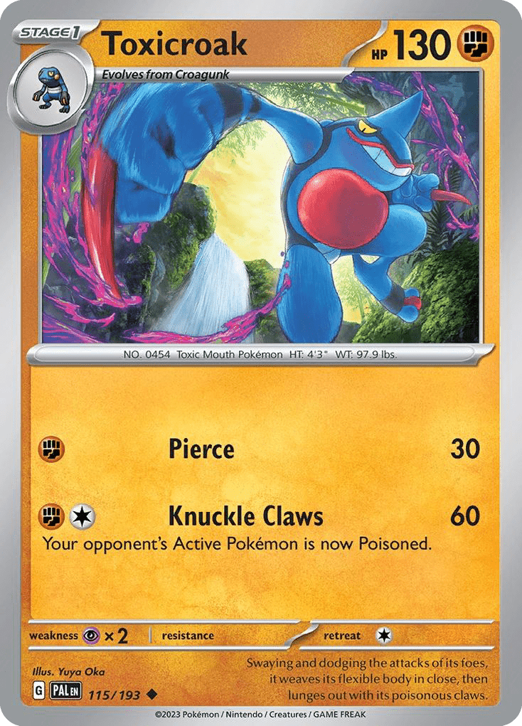 Toxicroak sv2-115 Uncommon from Paldea Evolved Set