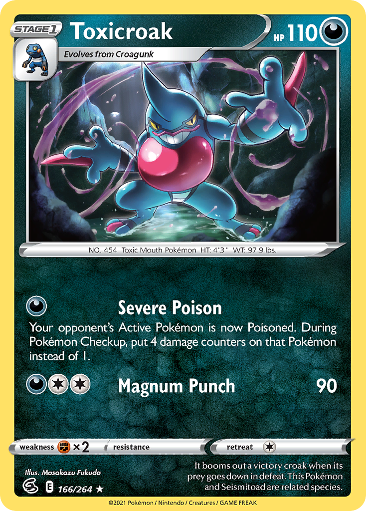 Toxicroak swsh8-166 Rare from Fusion Strike Set