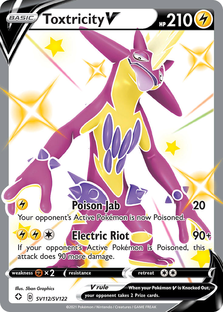 Toxtricity V swsh45sv-SV112 Rare Holo V from Shining Fates Shiny Vault Set
