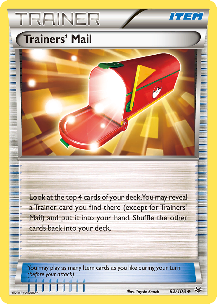 Trainers’ Mail xy6-92 Uncommon from Roaring Skies Set