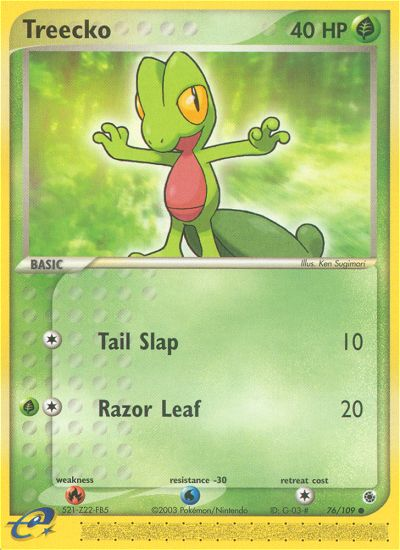 Treecko ex1-76 Common from Ruby & Sapphire Set