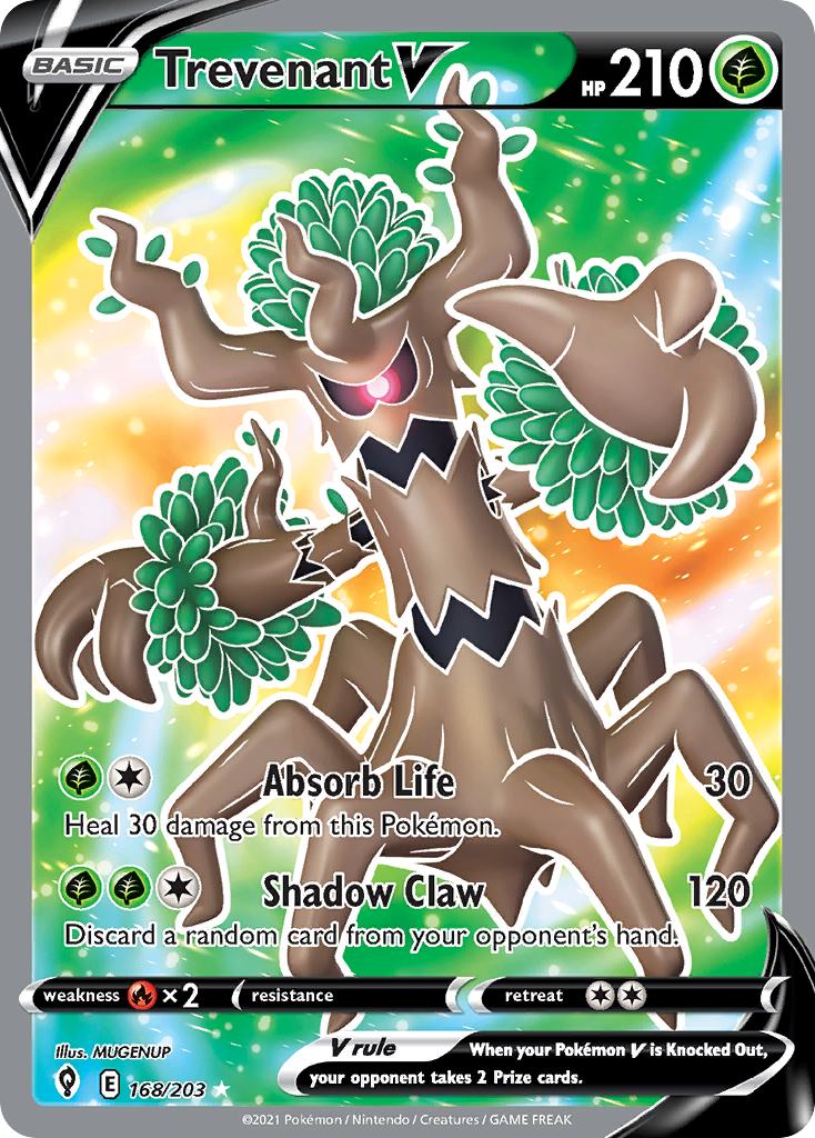 Trevenant V swsh7-168 Rare Ultra from Evolving Skies Set