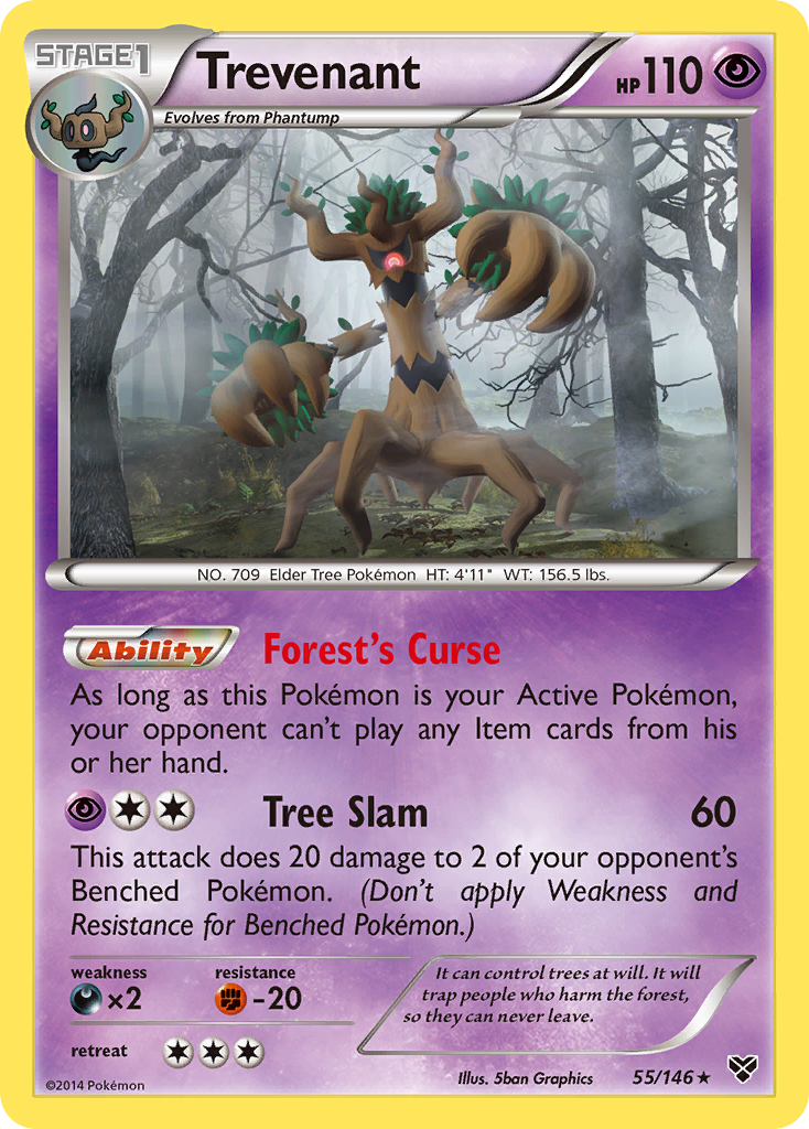 Trevenant xy1-55 Rare Holo from XY Set