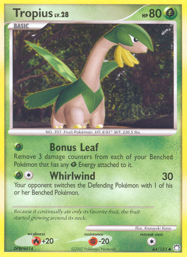 Tropius dp2-64 Uncommon from Mysterious Treasures Set