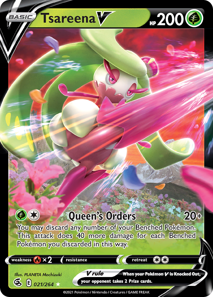 Tsareena V swsh8-21 Rare Holo V from Fusion Strike Set