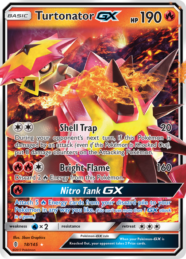 Turtonator-GX sm2-18 Rare Holo GX from Guardians Rising Set