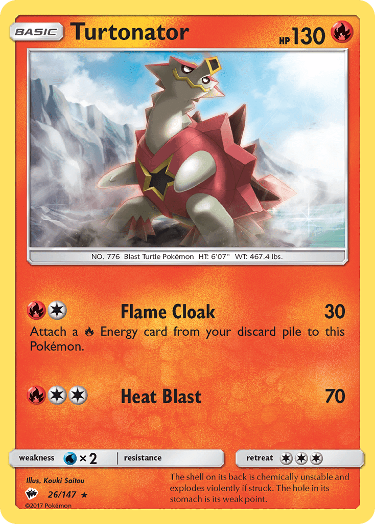 Turtonator sm3-26 Rare from Burning Shadows Set