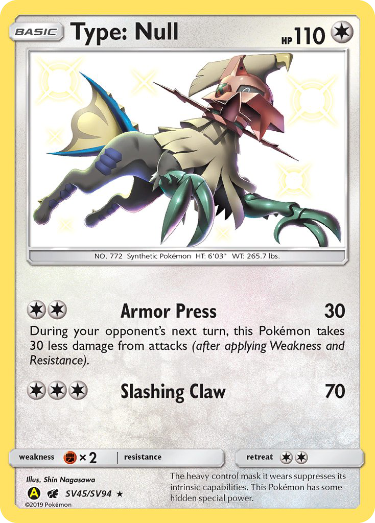 Type: Null sma-SV45 Rare Shiny from Hidden Fates Shiny Vault Set