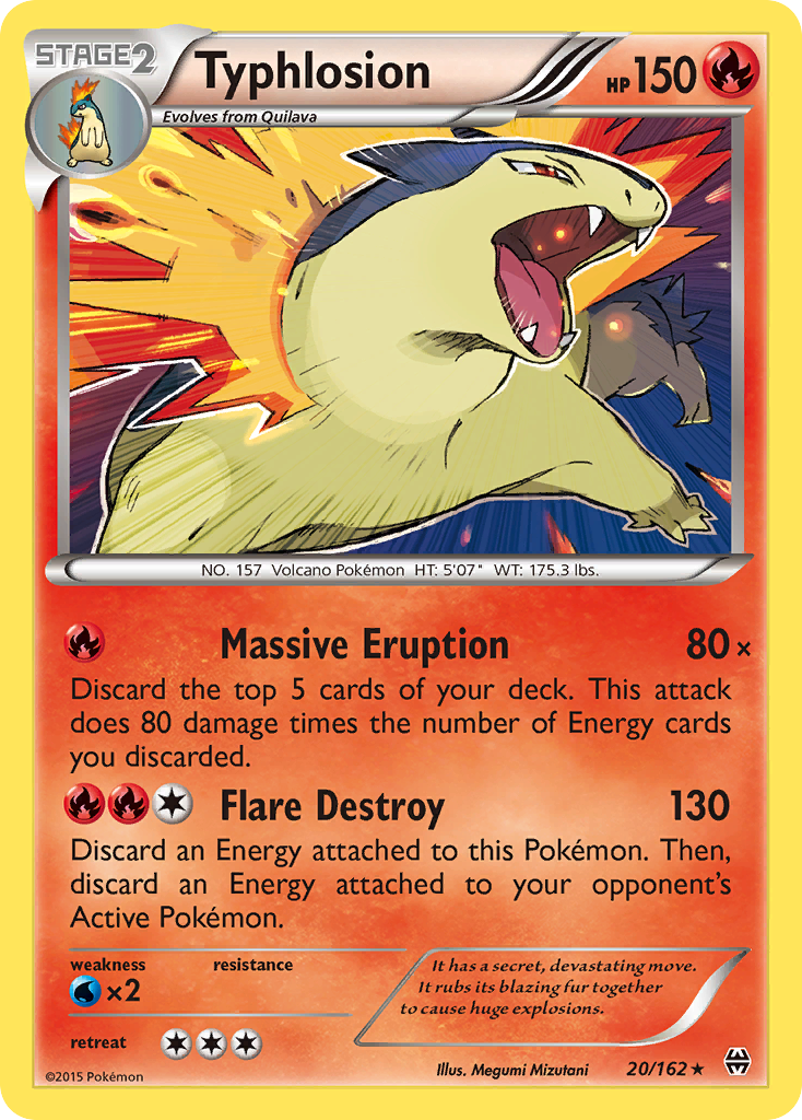 Typhlosion xy8-20 Rare Holo from BREAKthrough Set