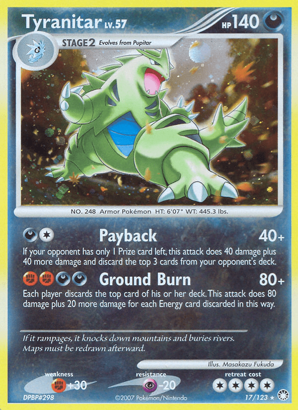 Tyranitar dp2-17 Rare Holo from Mysterious Treasures Set