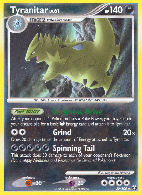 Tyranitar dp7-30 Rare from Stormfront Set