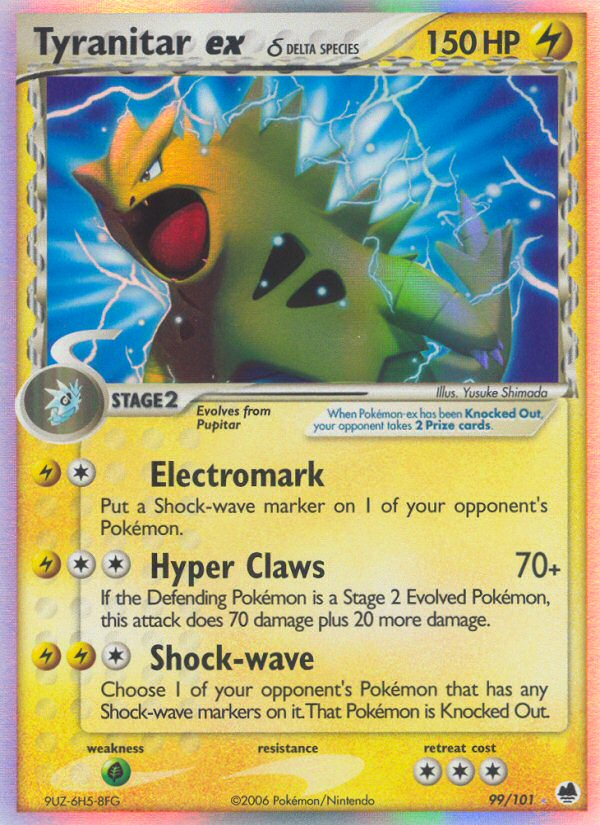 Tyranitar ex δ ex15-99 Rare Holo EX from Dragon Frontiers Set