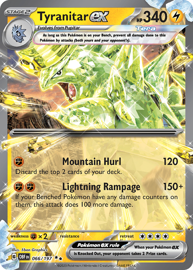 Tyranitar ex sv3-66 Double Rare from Obsidian Flames Set