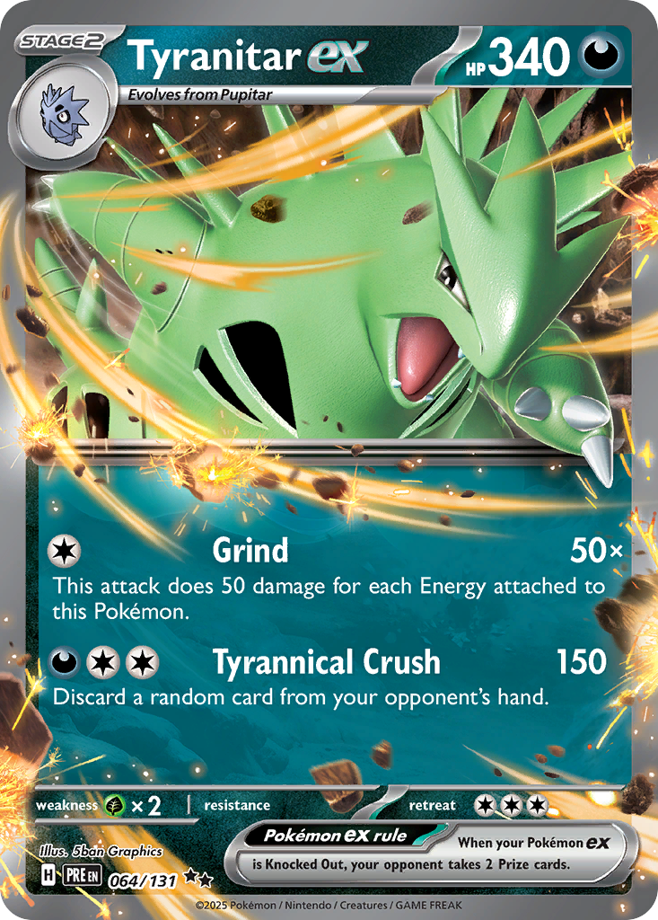 Tyranitar ex sv8pt5-64 Double Rare from Prismatic Evolutions Set