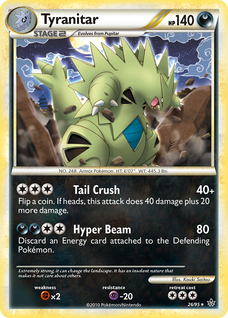 Tyranitar hgss2-26 Rare from HS—Unleashed Set