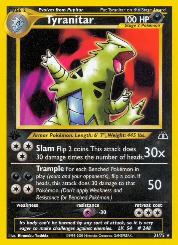 Tyranitar neo2-31 Rare from Neo Discovery Set