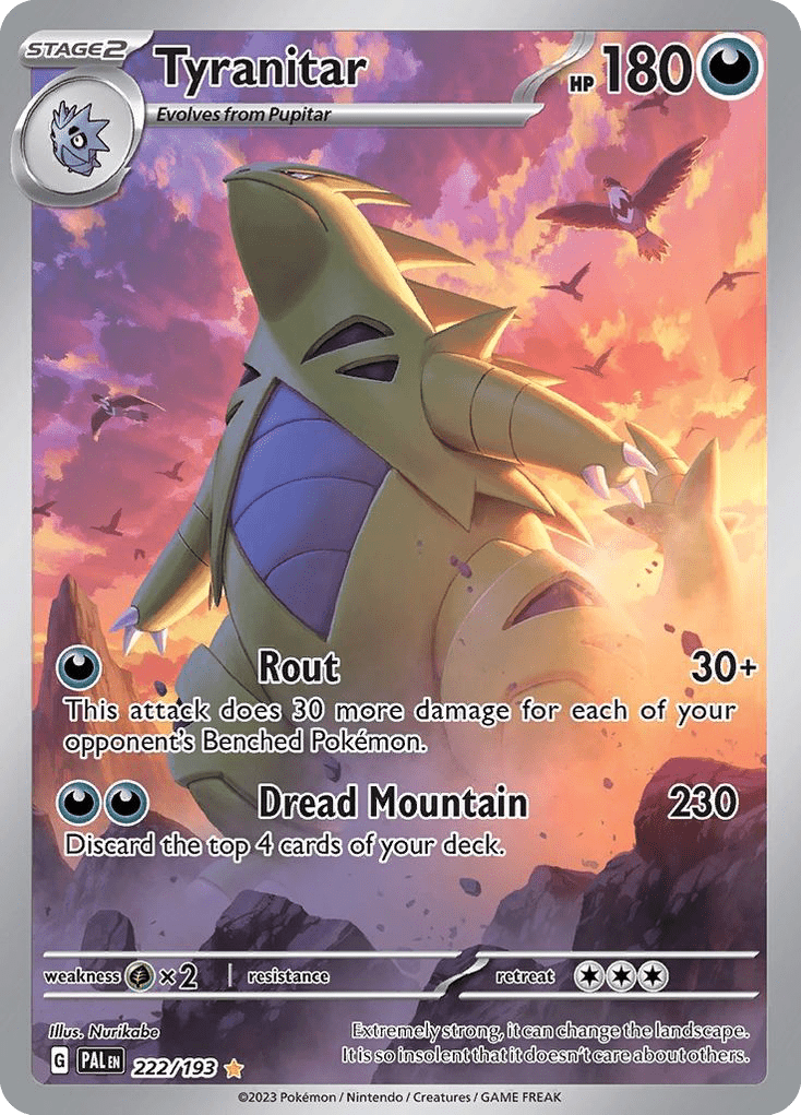 Tyranitar sv2-222 Illustration Rare from Paldea Evolved Set