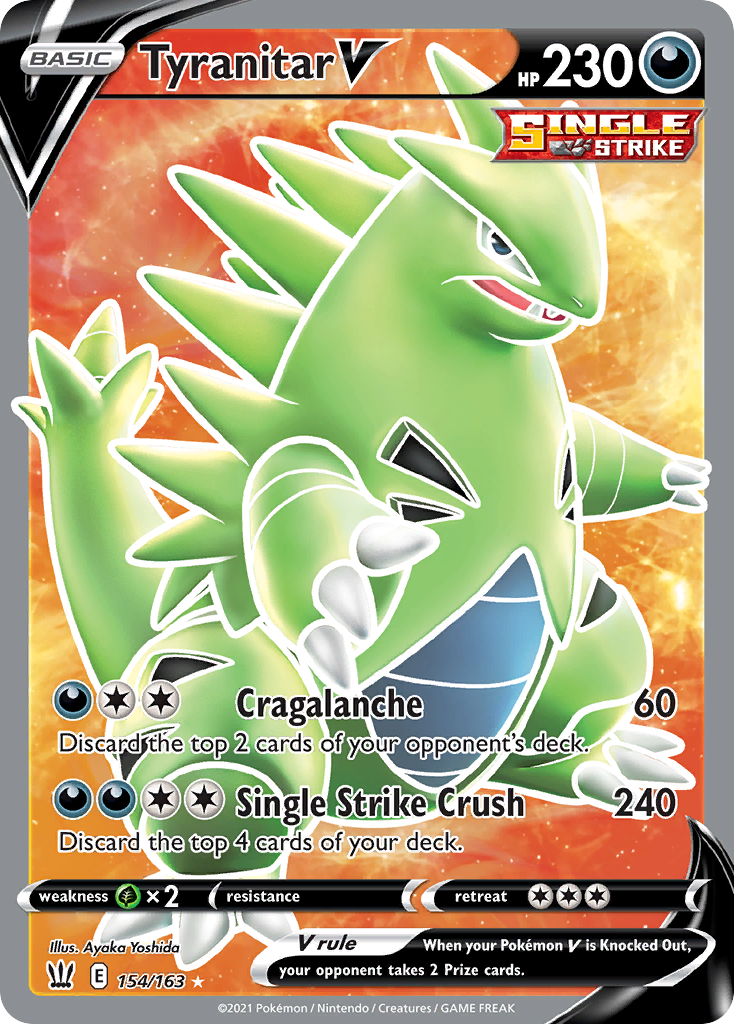 Tyranitar V swsh5-154 Rare Ultra from Battle Styles Set