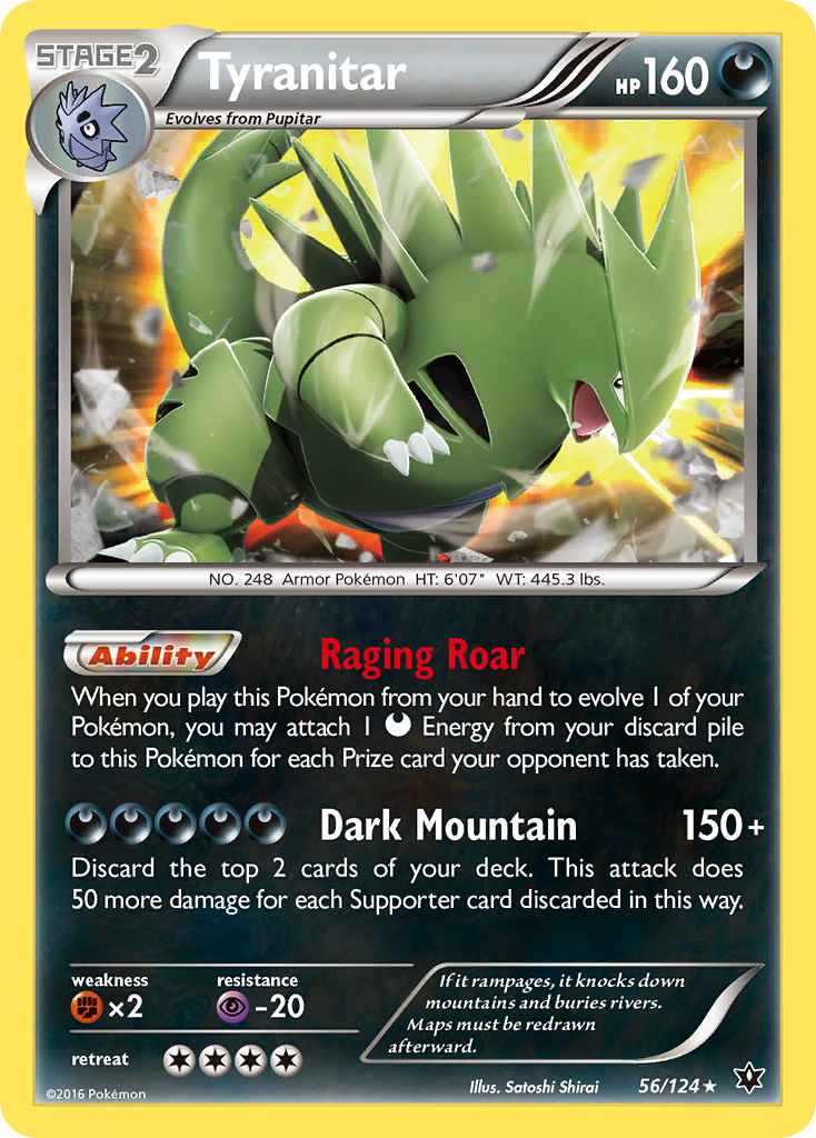 Tyranitar xy10-56 Rare Holo from Fates Collide Set