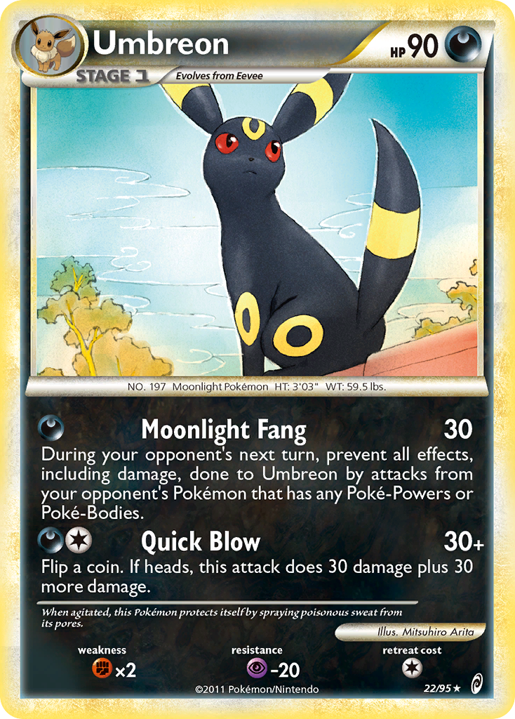 Umbreon col1-22 Rare Holo from Call of Legends Set