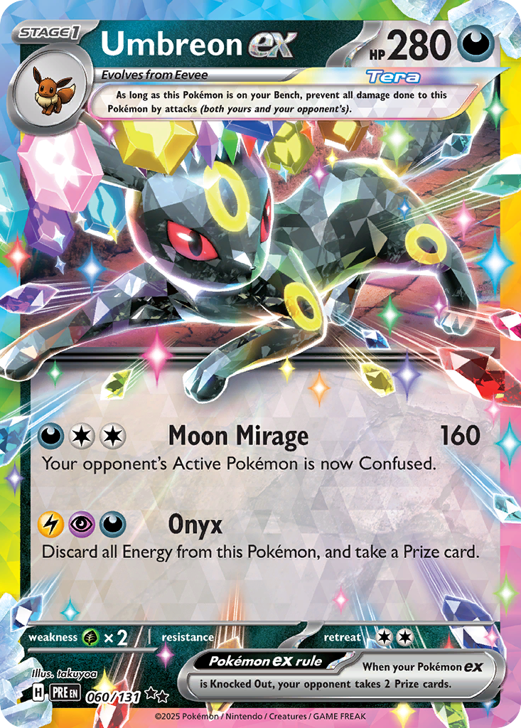 Umbreon ex sv8pt5-60 Double Rare from Prismatic Evolutions Set