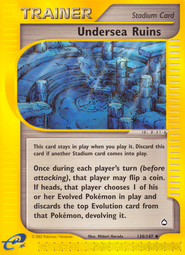 Undersea Ruins ecard2-138 Uncommon from Aquapolis Set