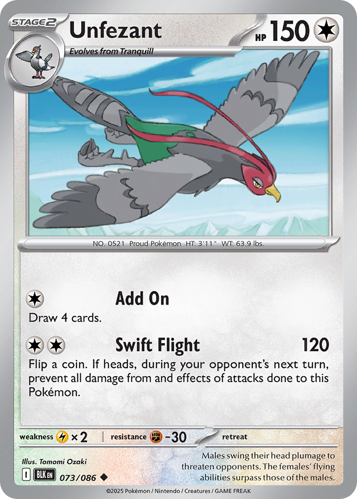 Unfezant zsv10pt5-73 Uncommon from Black Bolt Set