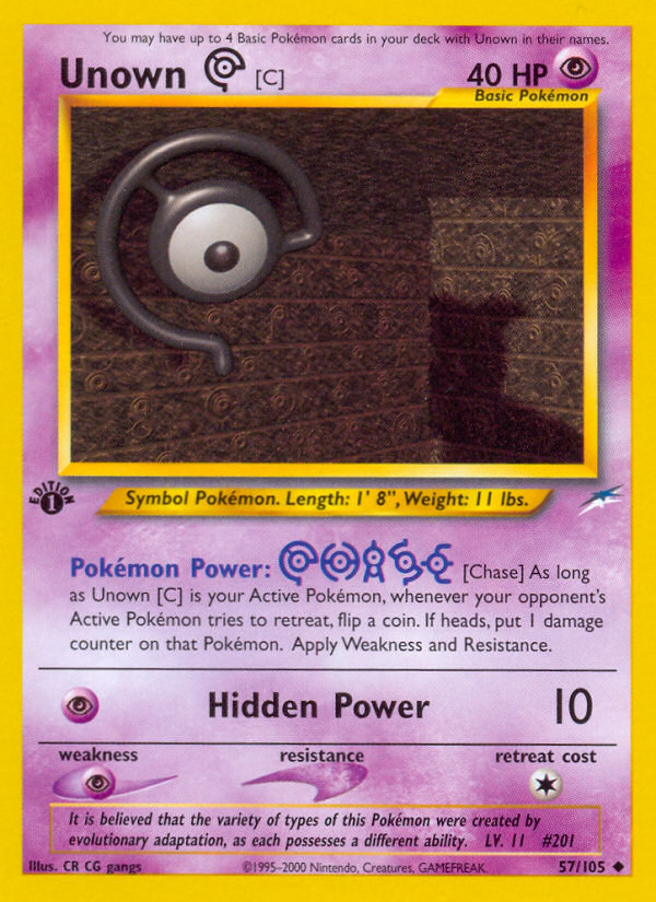 Unown [C] neo4-57 Uncommon from Neo Destiny Set