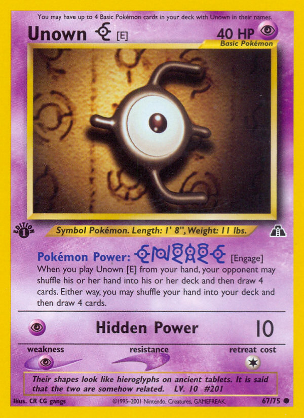 Unown [E] neo2-67 Common from Neo Discovery Set