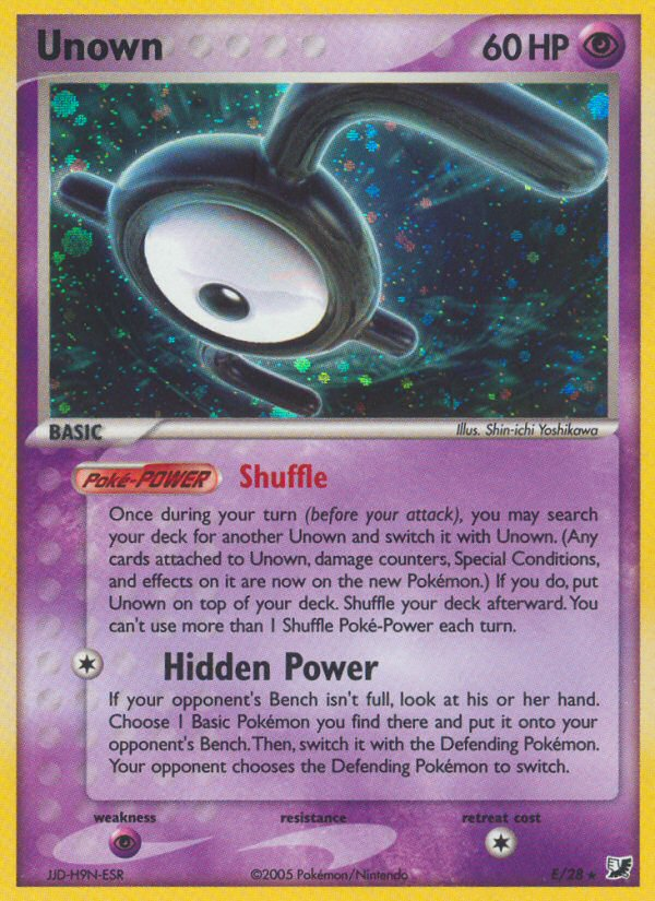 Unown ex10-E Rare from Unseen Forces Set