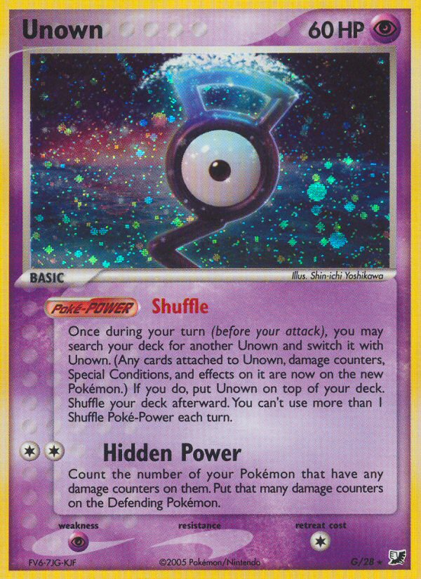 Unown ex10-G Rare from Unseen Forces Set