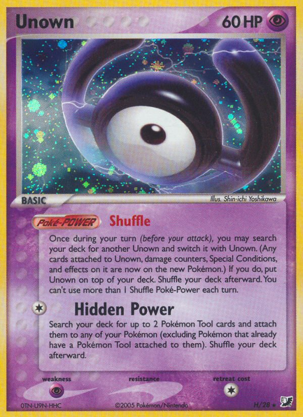 Unown ex10-H Rare from Unseen Forces Set