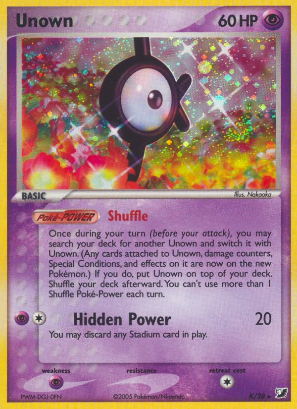 Unown ex10-K Rare from Unseen Forces Set