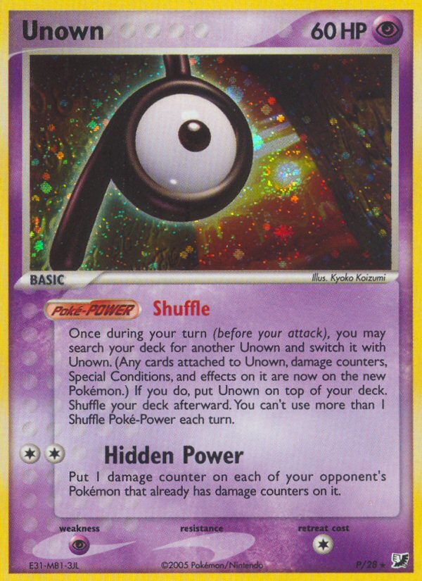 Unown ex10-P Rare from Unseen Forces Set