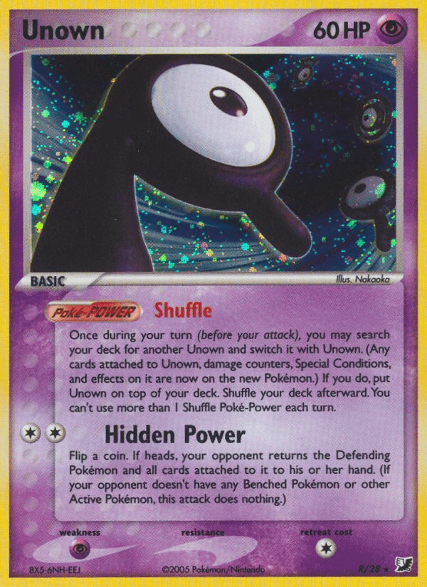 Unown ex10-R Rare from Unseen Forces Set
