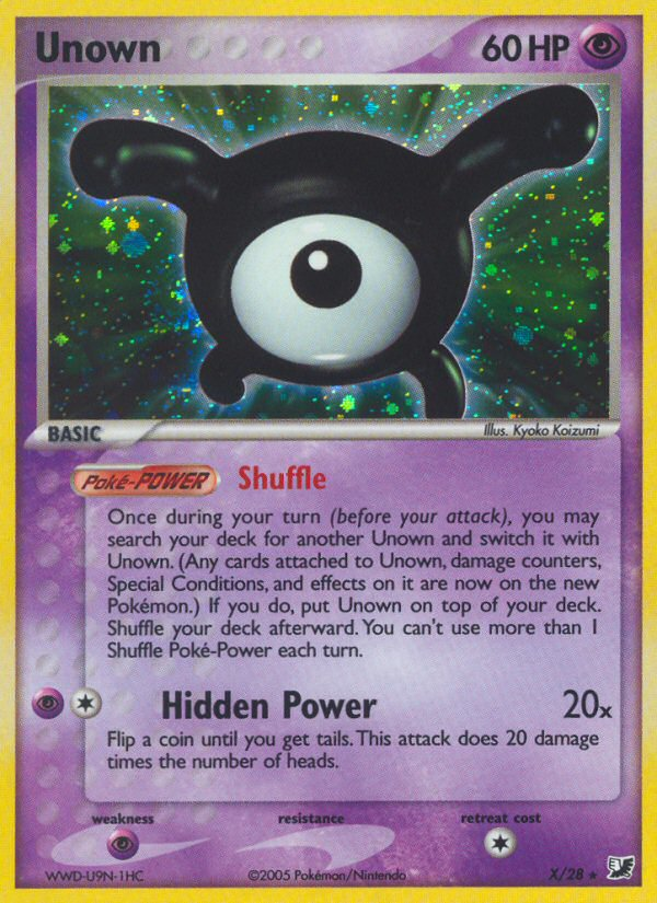 Unown ex10-X Rare from Unseen Forces Set